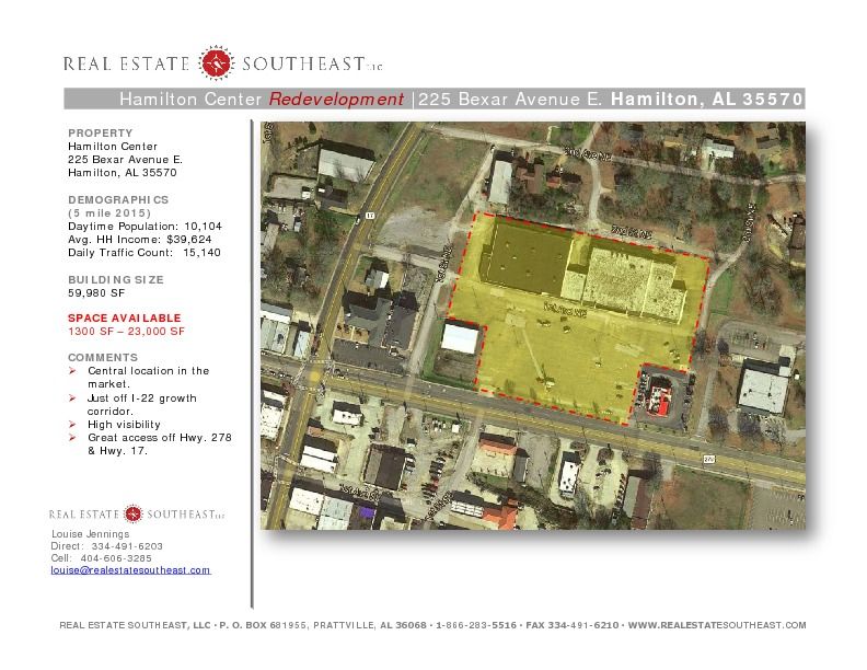 Hamilton Center: 225 Bexar Ave E, Hamilton, AL 35570